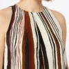 Top in crêpe de chine di seta stampato, rosso mattone