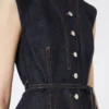 Top in denim senza maniche, blu notte