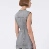 Top in denim senza maniche dalla vestibilità slim, nero