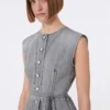 Top in denim senza maniche dalla vestibilità slim, nero