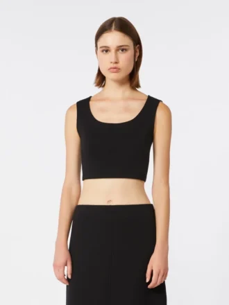 Top in jersey scuba, nero Top in jersey scuba, nero