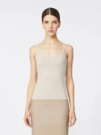 Top in maglia di lana, color cipria