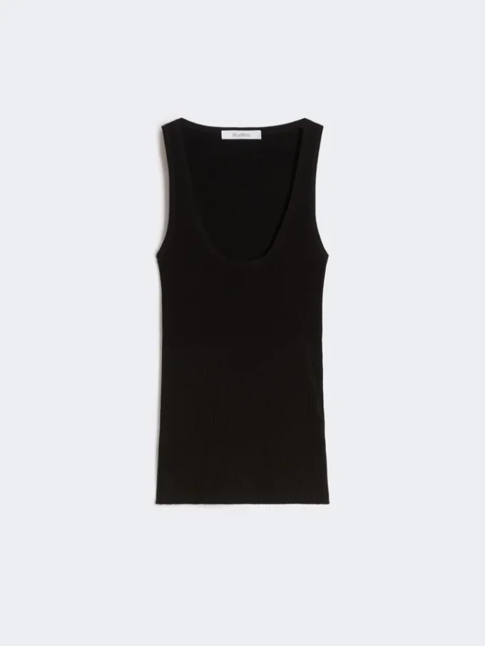 Top in misto viscosa, nero Top in misto viscosa, nero