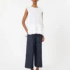 Top in popeline di cotone, bianco