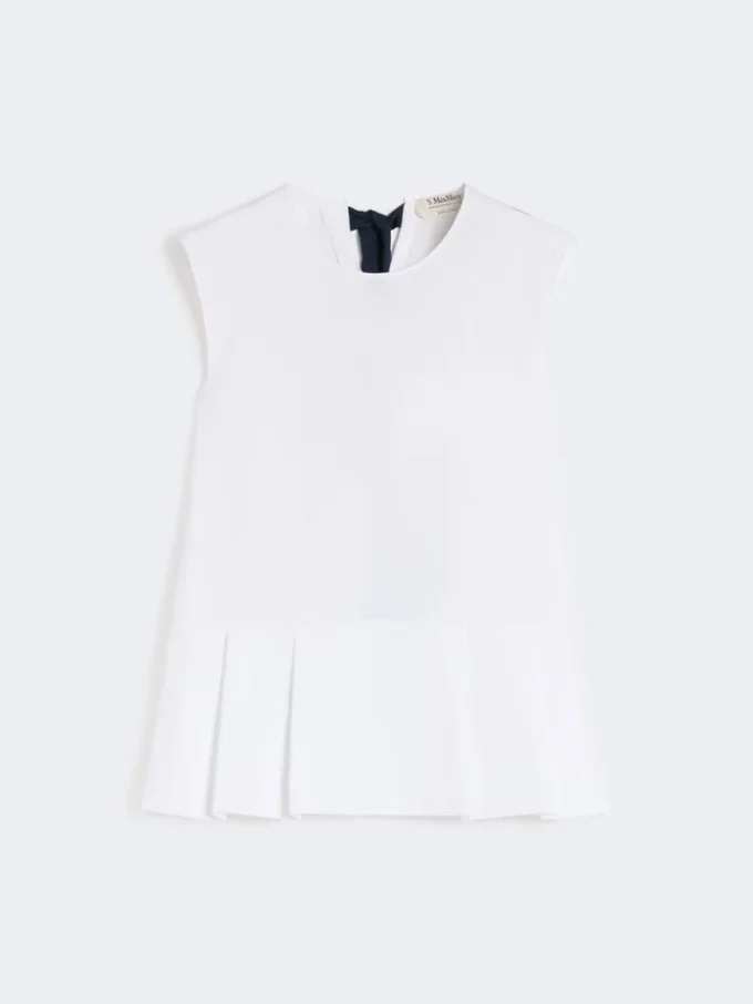 Top in popeline di cotone, bianco