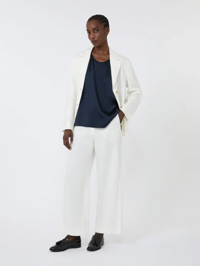 Top in raso, blu notte