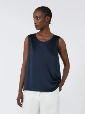 Top in raso, blu notte Top in raso, blu notte