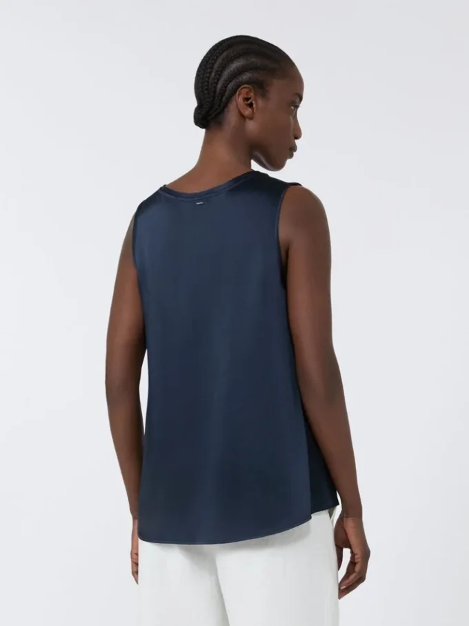 Top in raso, blu notte