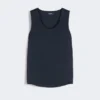 Top in raso, blu notte
