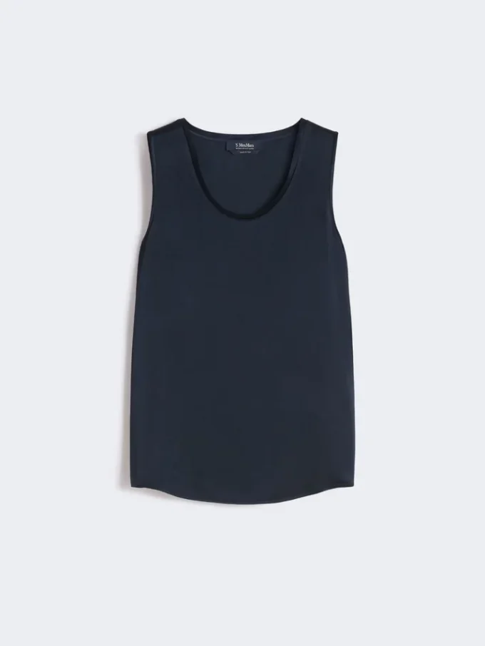 Top in raso, blu notte