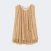 Top in rete con cristalli, color cammello Top in rete con cristalli, color cammello