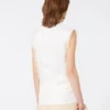 Top senza maniche a doppio strato in raso e tulle, bianco Top senza maniche a doppio strato in raso e tulle, bianco