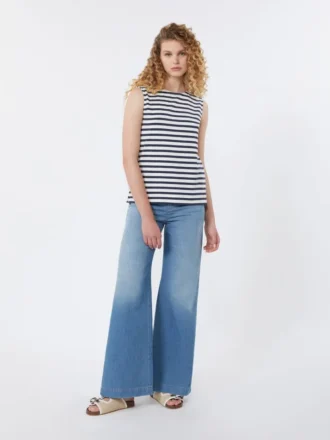 Top senza maniche in jersey interlock, blu navy Top senza maniche in jersey interlock, blu navy