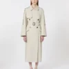 Trench ampio in twill idrorepellente, color naturale