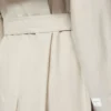 Trench ampio in twill idrorepellente, color naturale