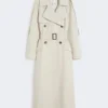 Trench ampio in twill idrorepellente, color naturale