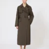Trench ampio in twill idrorepellente, verde Trench ampio in twill idrorepellente, verde