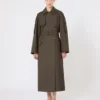 Trench ampio in twill idrorepellente, verde Trench ampio in twill idrorepellente, verde