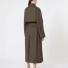 Trench ampio in twill idrorepellente, verde Trench ampio in twill idrorepellente, verde