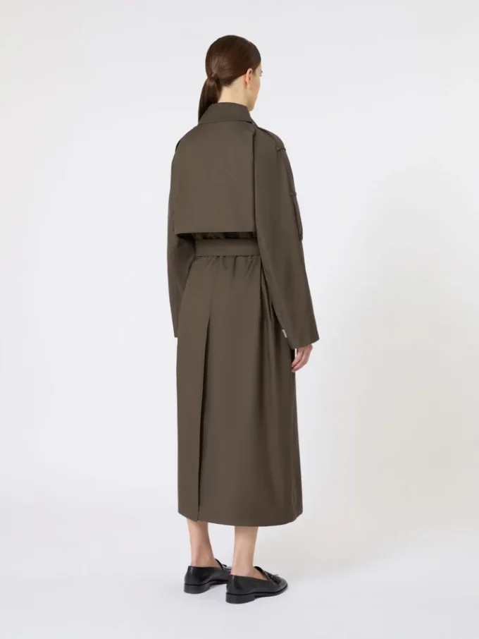 Trench ampio in twill idrorepellente, verde Trench ampio in twill idrorepellente, verde