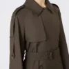 Trench ampio in twill idrorepellente, verde Trench ampio in twill idrorepellente, verde