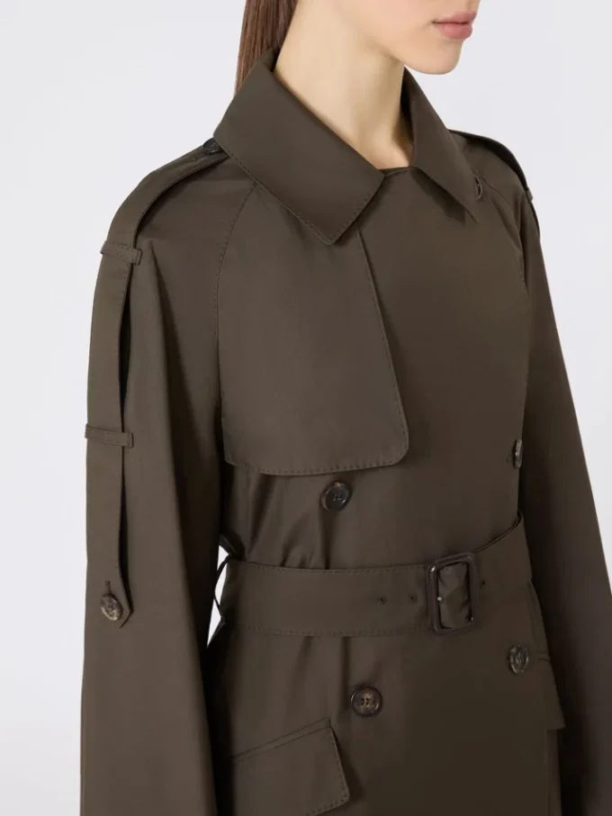 Trench ampio in twill idrorepellente, verde Trench ampio in twill idrorepellente, verde