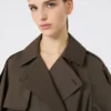 Trench ampio in twill idrorepellente, verde Trench ampio in twill idrorepellente, verde