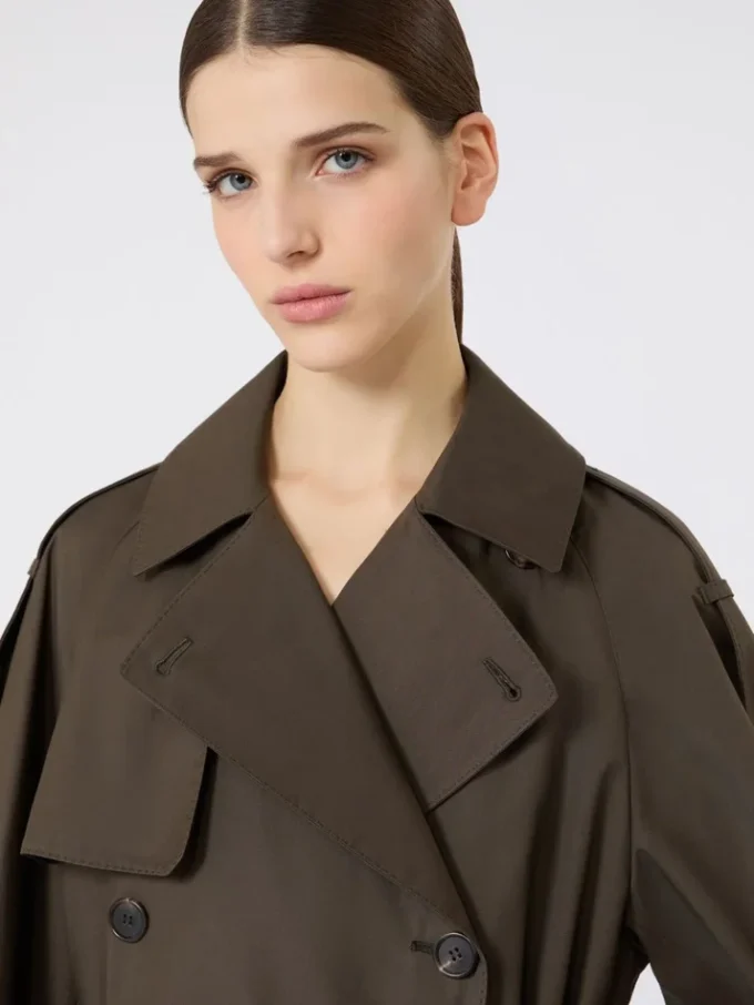 Trench ampio in twill idrorepellente, verde Trench ampio in twill idrorepellente, verde