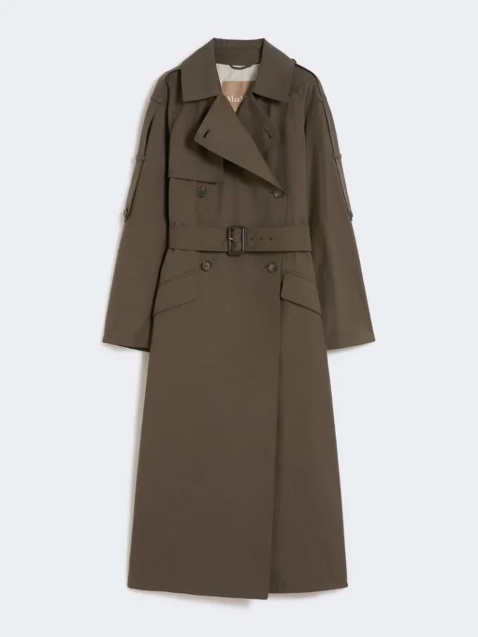 Trench ampio in twill idrorepellente, verde Trench ampio in twill idrorepellente, verde