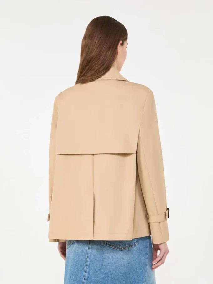 Trench corto in gabardine idrorepellente, beige