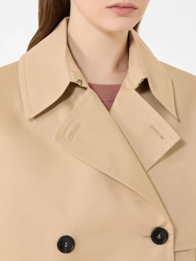 Trench corto in gabardine idrorepellente, beige