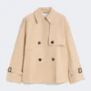 Trench corto in gabardine idrorepellente, beige