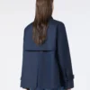 Trench corto in gabardine idrorepellente, blu navy