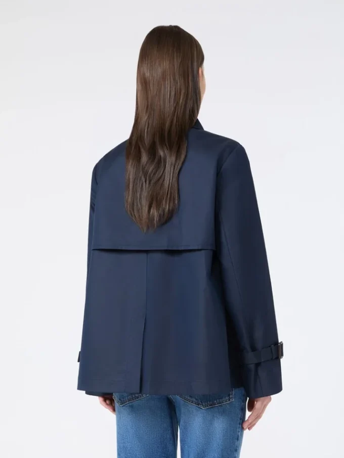 Trench corto in gabardine idrorepellente, blu navy