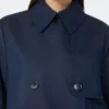 Trench corto in gabardine idrorepellente, blu navy