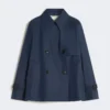 Trench corto in gabardine idrorepellente, blu navy