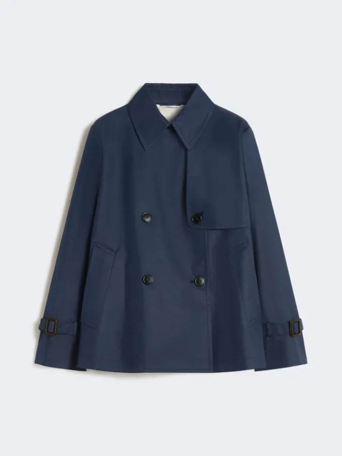 Trench corto in gabardine idrorepellente, blu navy