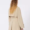 Trench corto in tela idrorepellente, beige