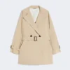 Trench corto in tela idrorepellente, beige