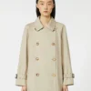 Trench corto in twill idrorepellente, color sabbia