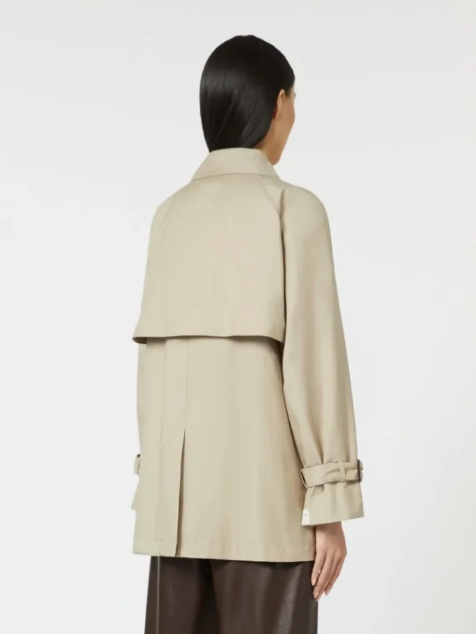 Trench corto in twill idrorepellente, color sabbia