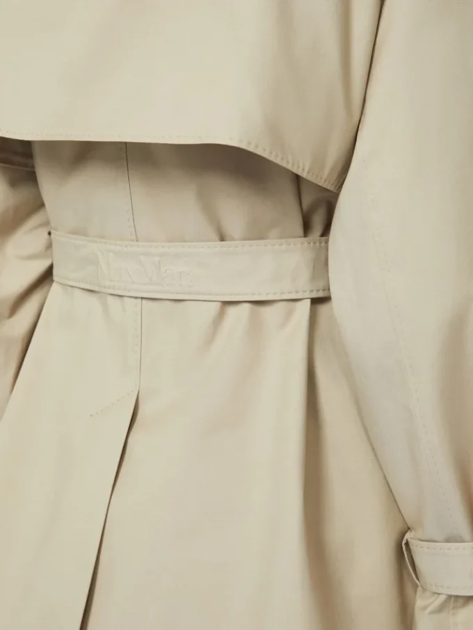Trench corto in twill idrorepellente, color sabbia