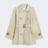 Trench corto in twill idrorepellente, color sabbia