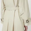 Trench doppiopetto in twill idrorepellente, color naturale