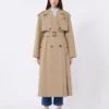 Trench fluido in cotone e nylon, color nocciola Trench fluido in cotone e nylon, color nocciola