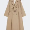 Trench fluido in cotone e nylon, color nocciola Trench fluido in cotone e nylon, color nocciola