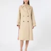 Trench in gabardine idrorepellente con stampa, color prugna Trench in gabardine idrorepellente con stampa, color prugna