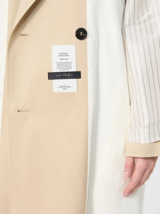 Trench in gabardine idrorepellente con stampa, color prugna Trench in gabardine idrorepellente con stampa, color prugna