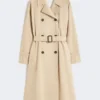 Trench in gabardine idrorepellente con stampa, color prugna Trench in gabardine idrorepellente con stampa, color prugna