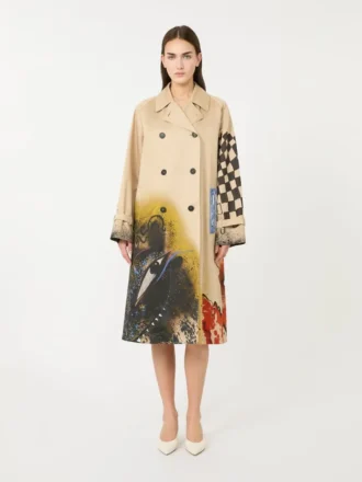 Trench in gabardine idrorepellente fantasia, skin orient